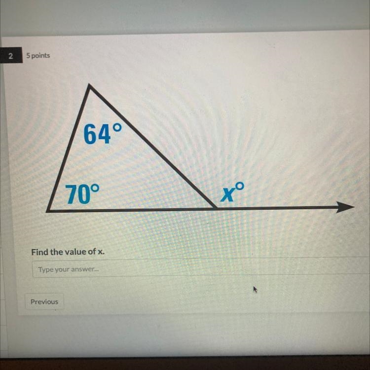 64° 70° to Find the value of x.-example-1