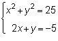 What are the solutions of the following system? (0, –5) and (–5, 5) (0, –5) and (5, –15) (0, –5) and-example-1