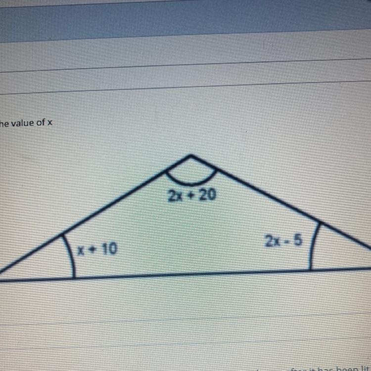 Please help lol.. i have to find the value of x..-example-1