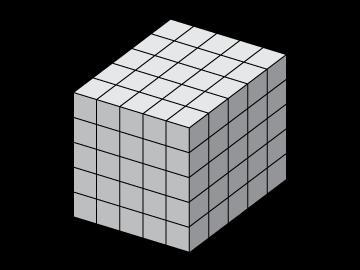 The length of each side of the cube shown is 5 centimeters. Which equation can be-example-1