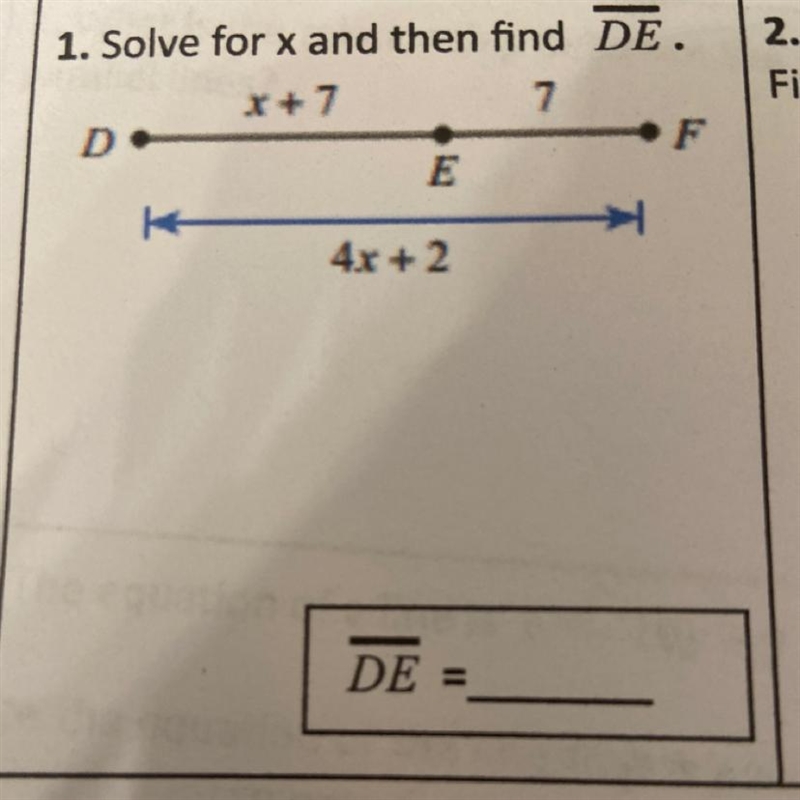 URGENT! 10 points Solve for x then find DE-example-1