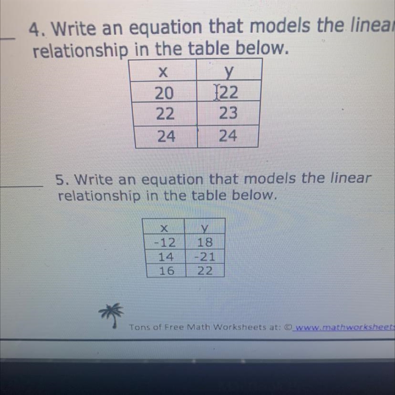 Write an equation that models the linear relationship in the table below. Write an-example-1