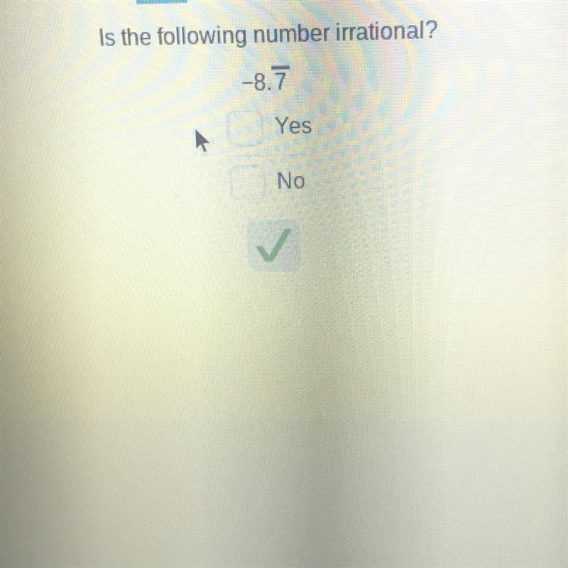 Is the following number irrational? -8.7-example-1