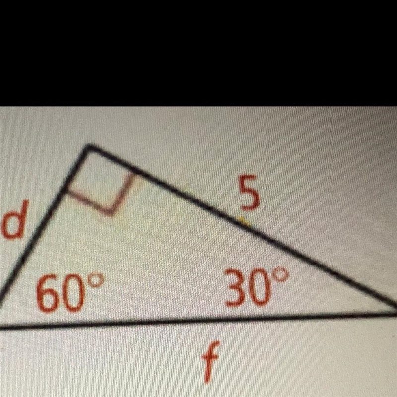 Use the Pythagorean Theorem to find the length of the sides "d" and &quot-example-1