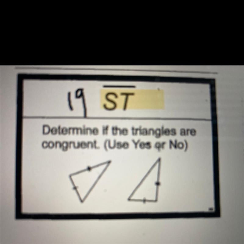 Determine if the triangles are congruent or not?-example-1