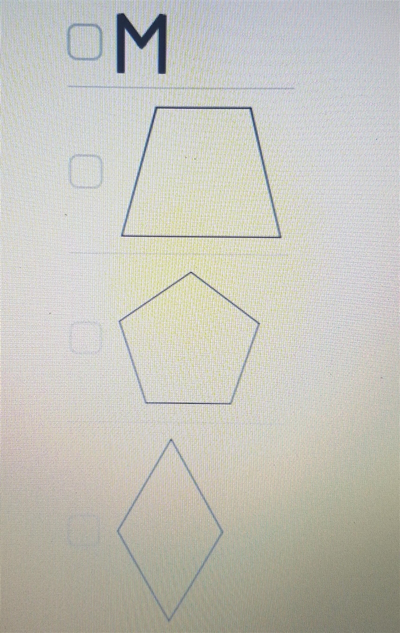 Select the shape that has a horizontal line of symmetry.-example-1