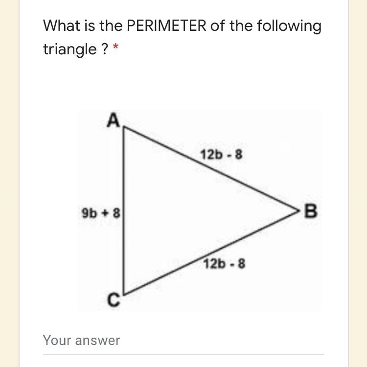 Help im being timed what is the perimeter of this triangle?!-example-1