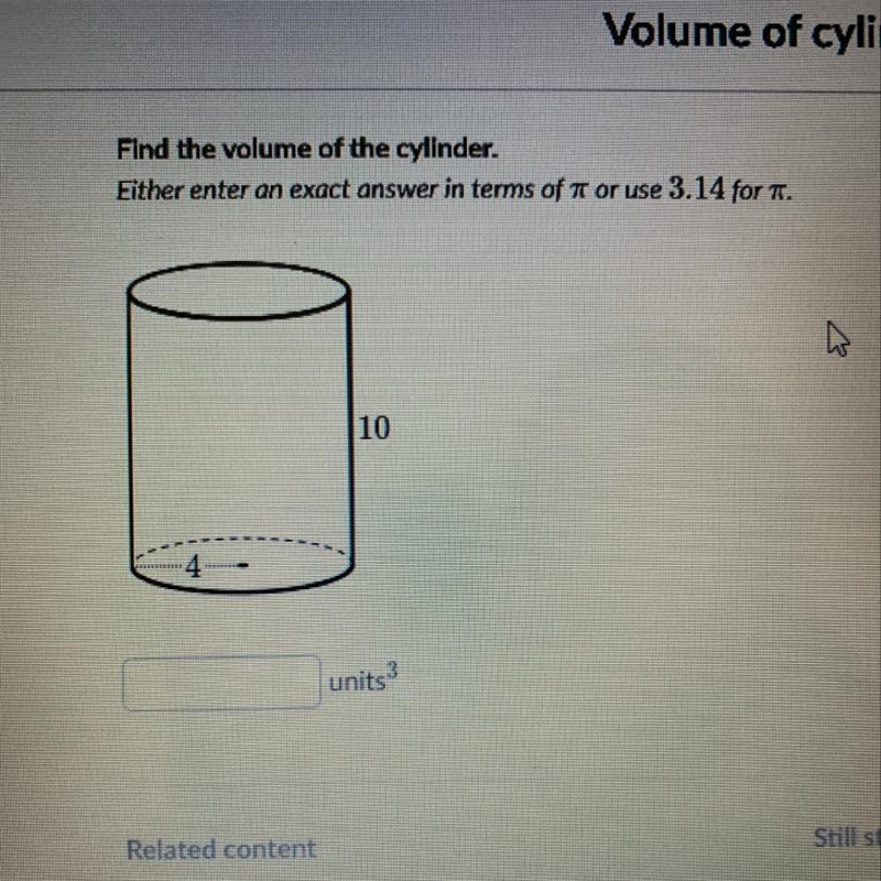 Find the volume of the cylinder-example-1