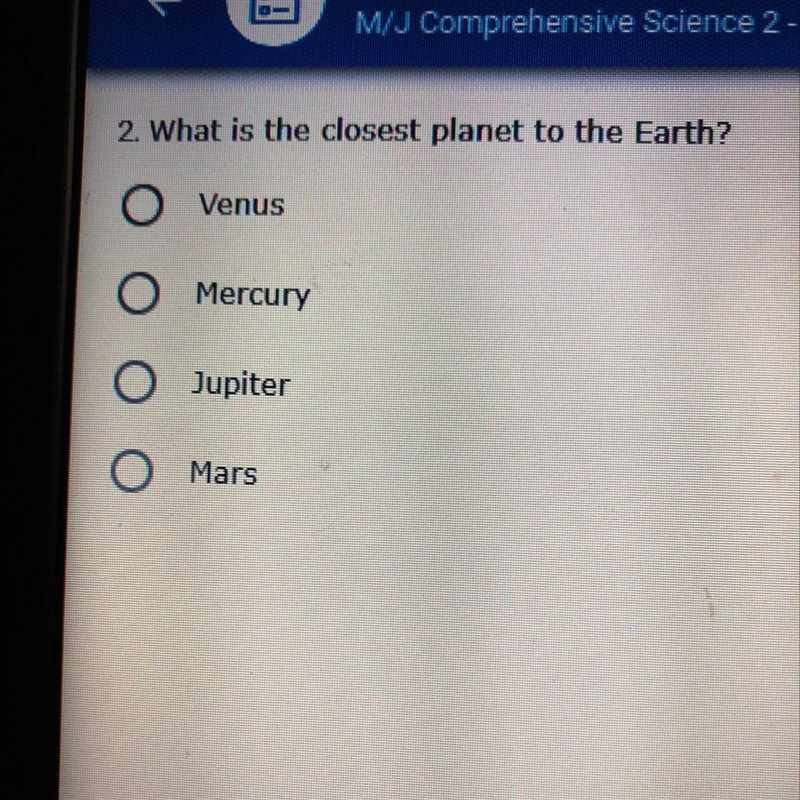 What is the closest planet to earth?please need answer ASAP-example-1