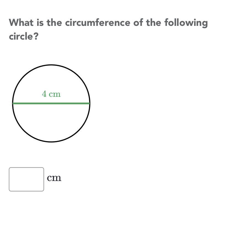 What is the circumference of the following circle?-example-1