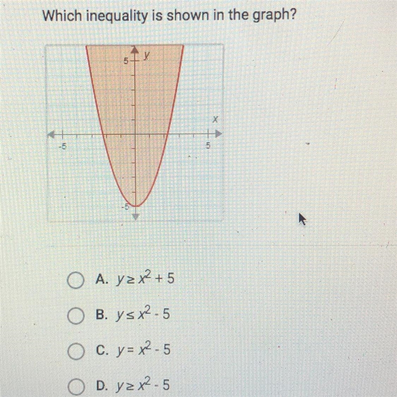 Which inequality is shown in the graph?-example-1