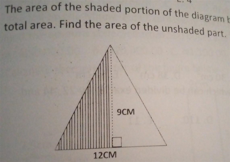 the area of the shaded portion of the diagram below is equal to half the total area-example-1