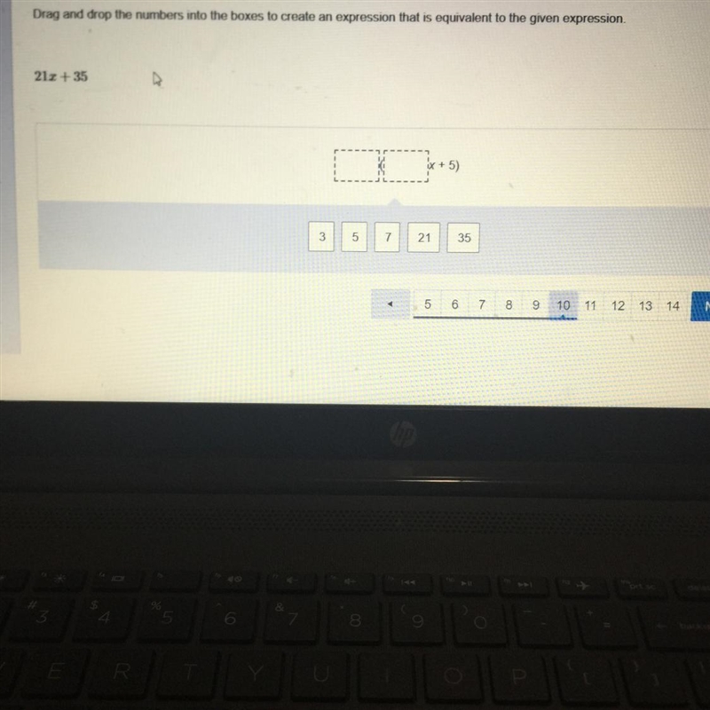 Drag and drop the numbers into the boxes to create an expression that is equivalent-example-1