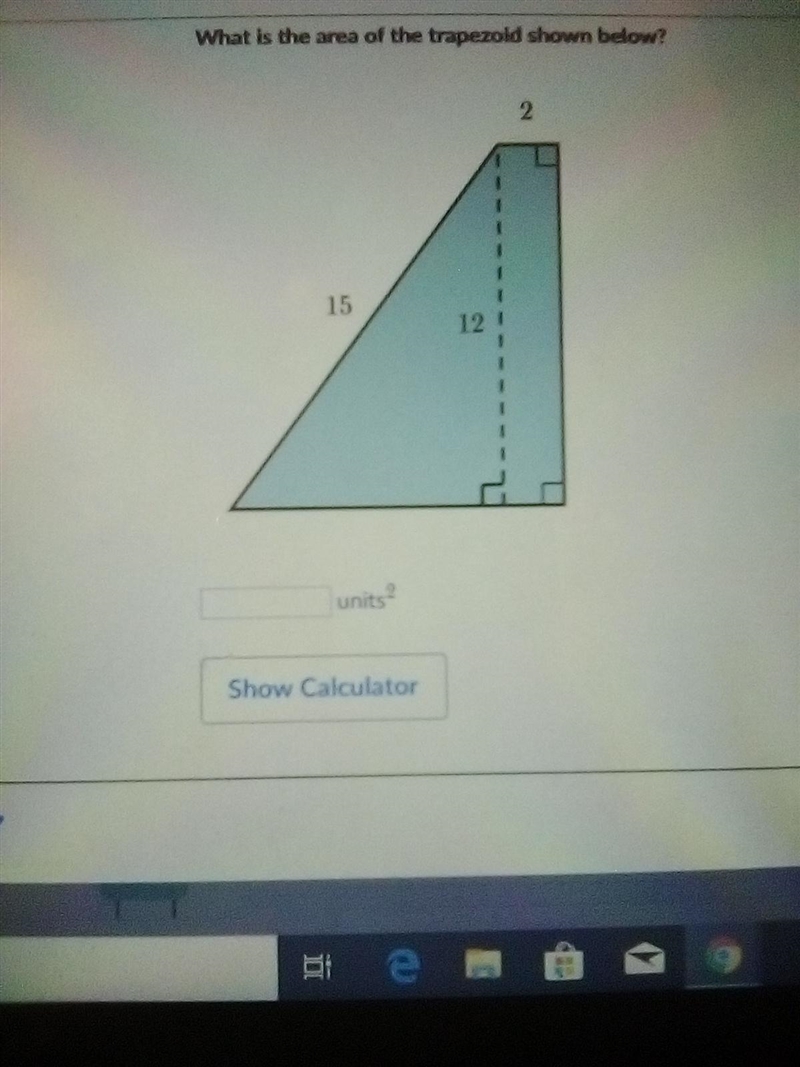 What is the area of the trapezoid shown below?-example-1