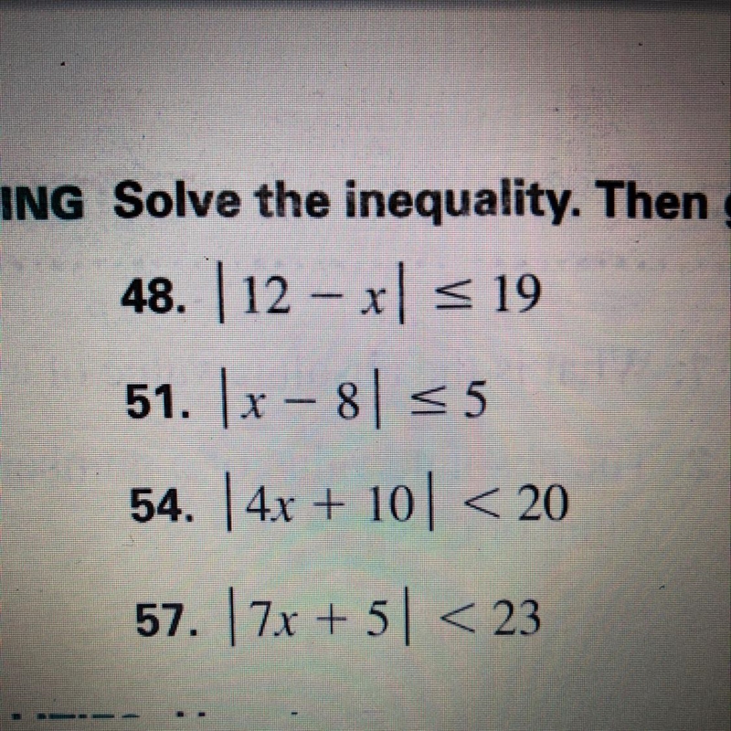 Help!! Solving absolute value inequalities-example-1