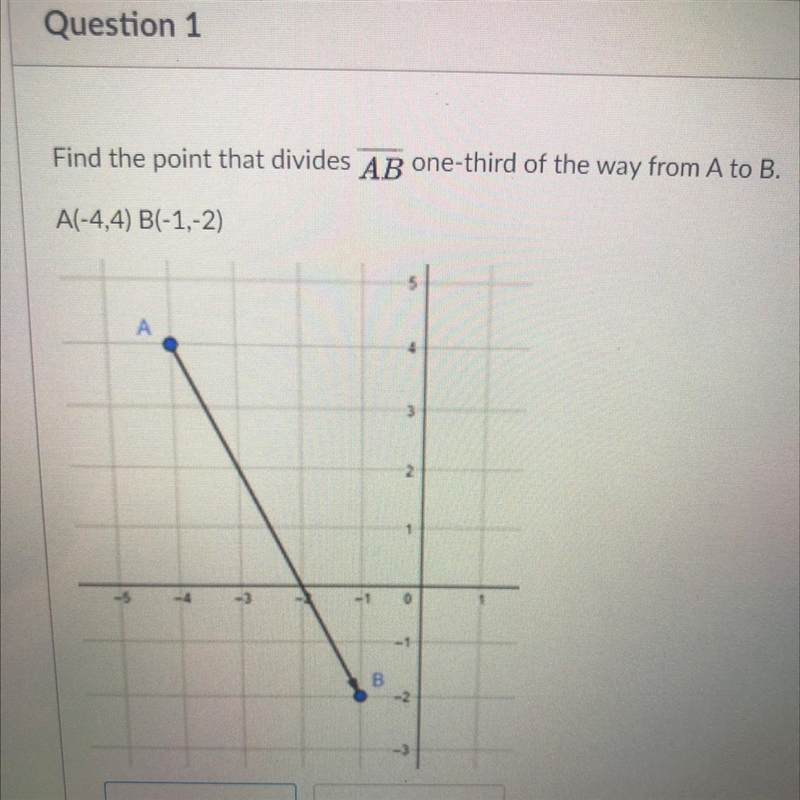 What is the point that divides AB one-third of a way from A to B-example-1