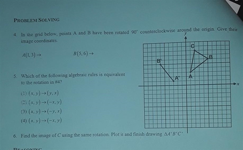 In the grid below, points and B have been rotated 90° counterclockwise around the-example-1