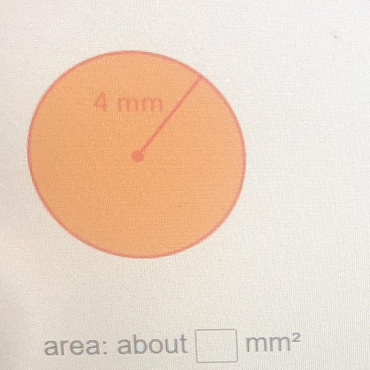 Find the area of this circle use 3.14 or 22/7 or pie round your answer to the nearest-example-1