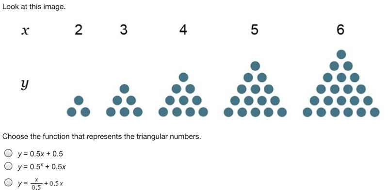 Please help ASAP…………Look at this image. Choose the function that represents the triangular-example-1