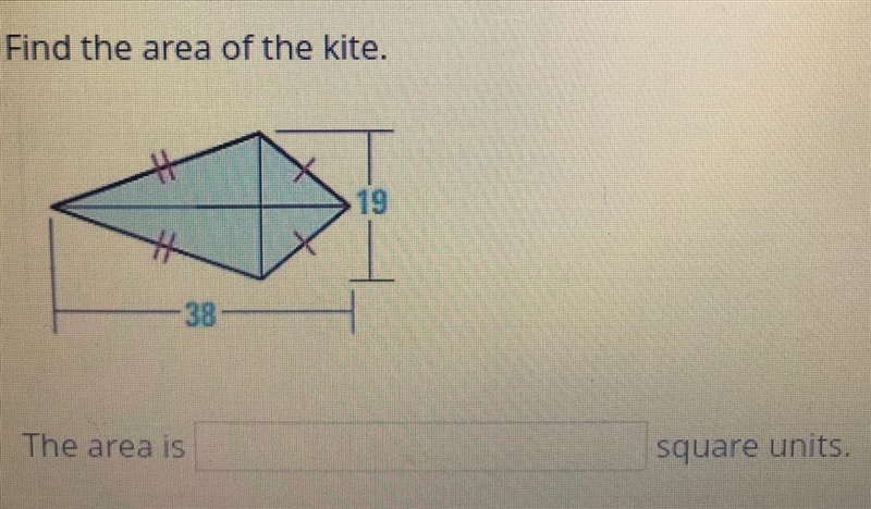 Find the area of the kite.-example-1