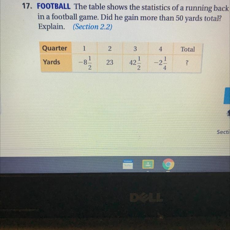 The tables show the statistics of a running back in a football game did he gain more-example-1