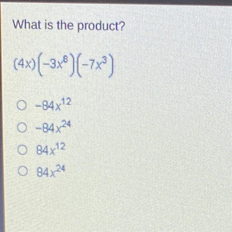 What is the product? (4x)(-3х^8)(-7^3)-example-1