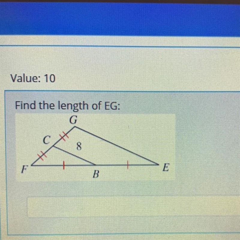 Find the length of EG: G C E B.-example-1