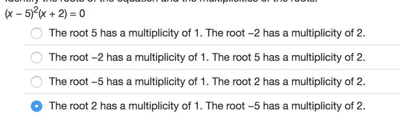 Identify the roots of the equation and the multiplicities of the roots. HELP ASAP-example-1