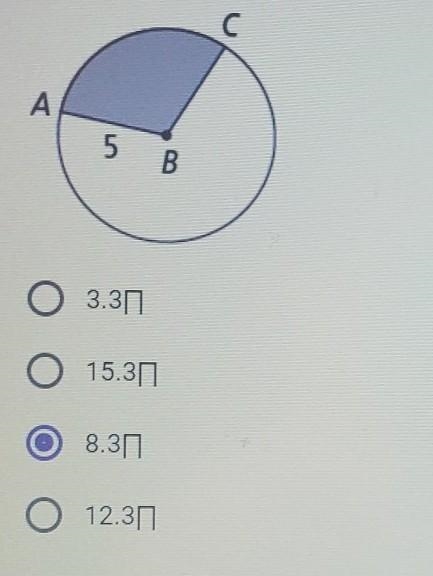 What is the area of the sector if angle B is 120 degrees?​-example-1