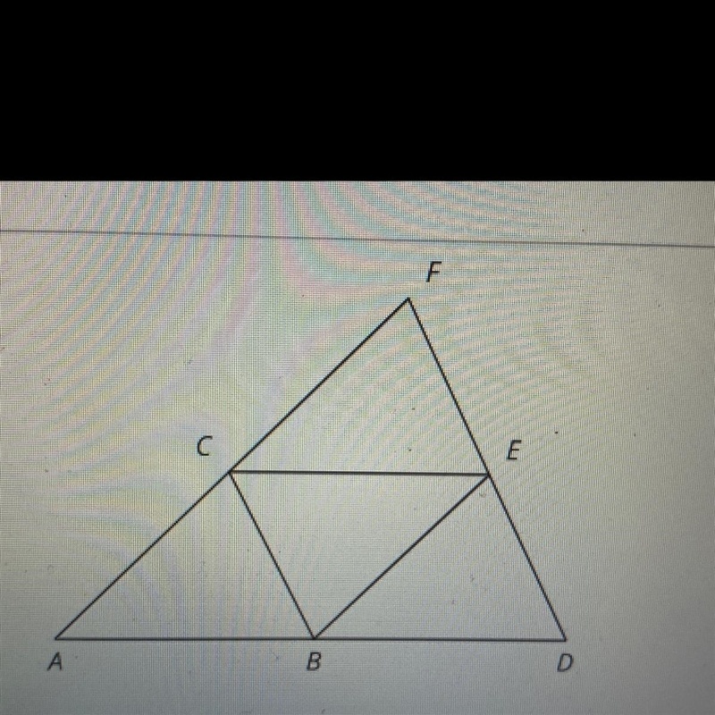 F E B D a. Identify at least two pairs of congruent angles in the figure and explain-example-1