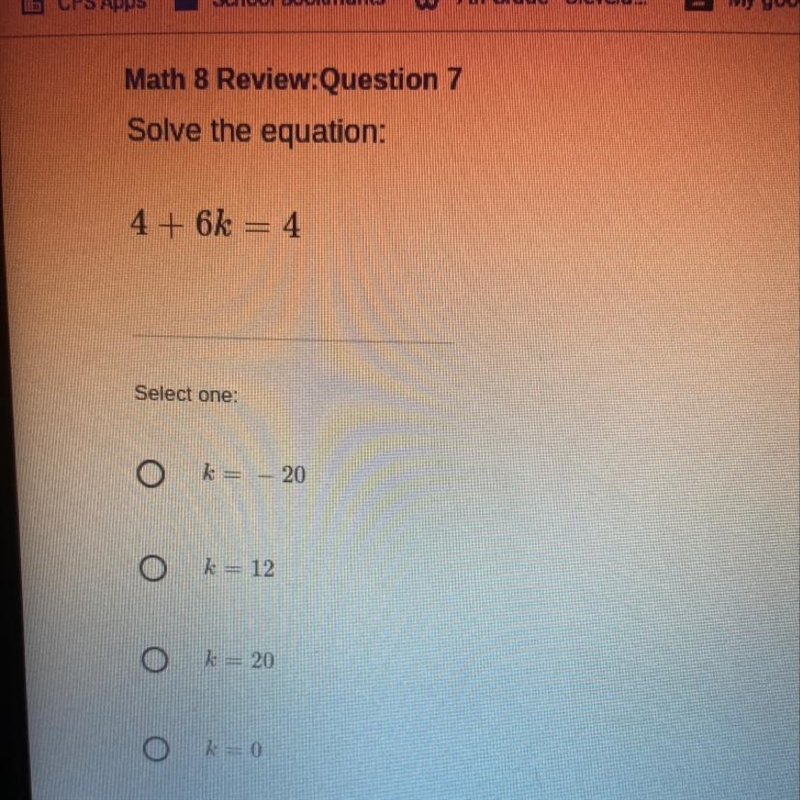 What is this equation 4+6k=4-example-1