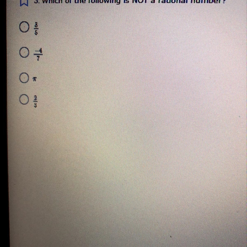 3. Which of the following is NOT a rational number?-example-1