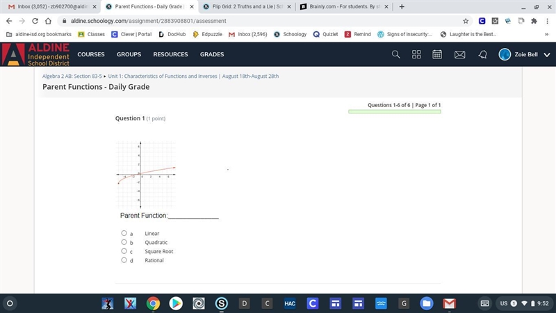 Question 1 parent functions graph-example-1