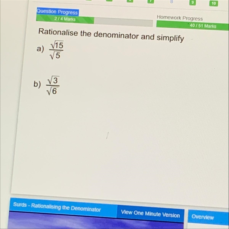 What is the answer to B use surds!! ⚠️-example-1