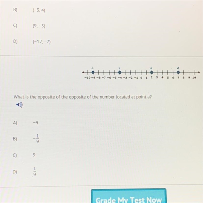 What is the opposite of the opposite of the number located at point a? ght-example-1