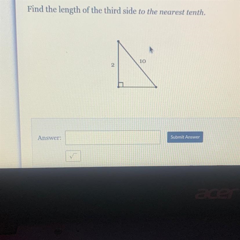 Find the length of the third side to the nearest tenth.-example-1