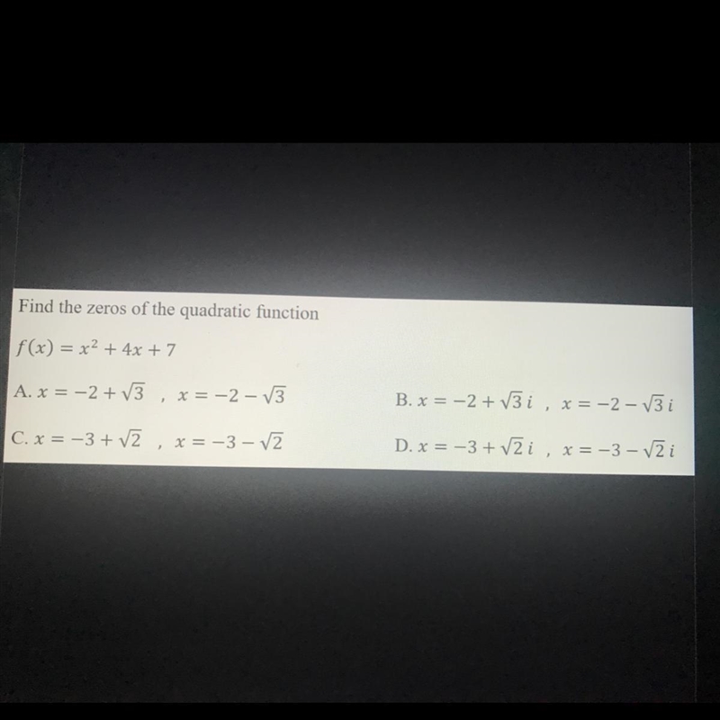 Find the zeros of the quadratic function-example-1