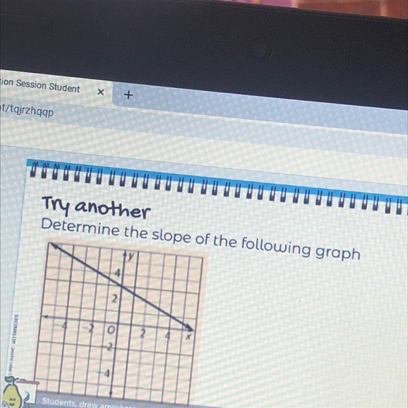 Try another Determine the slope of the following graph help-example-1