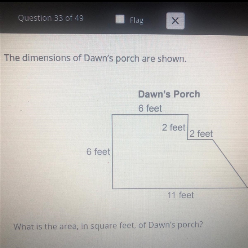 What is the area of Dawn’s porch-example-1