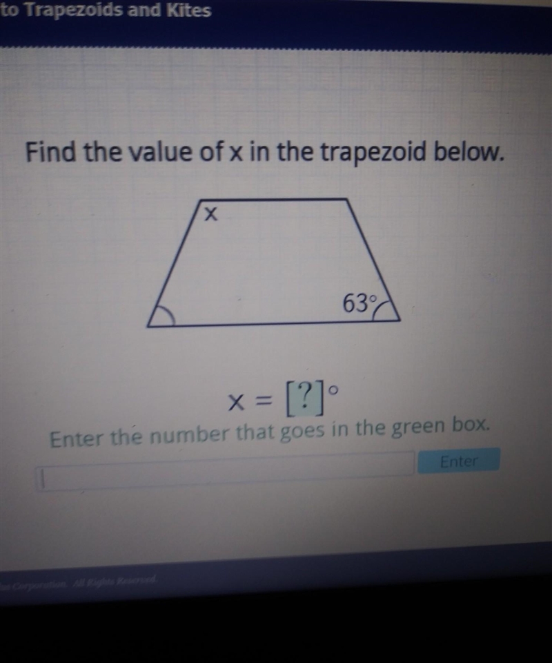 Find the value of x in the trapezoid below​-example-1