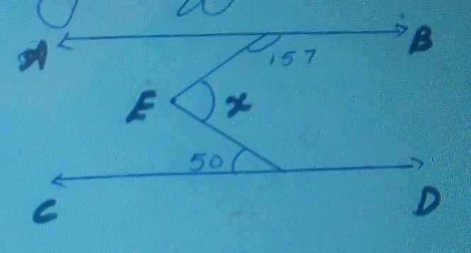 In the given figure ab parallel cd find the value of x​-example-1