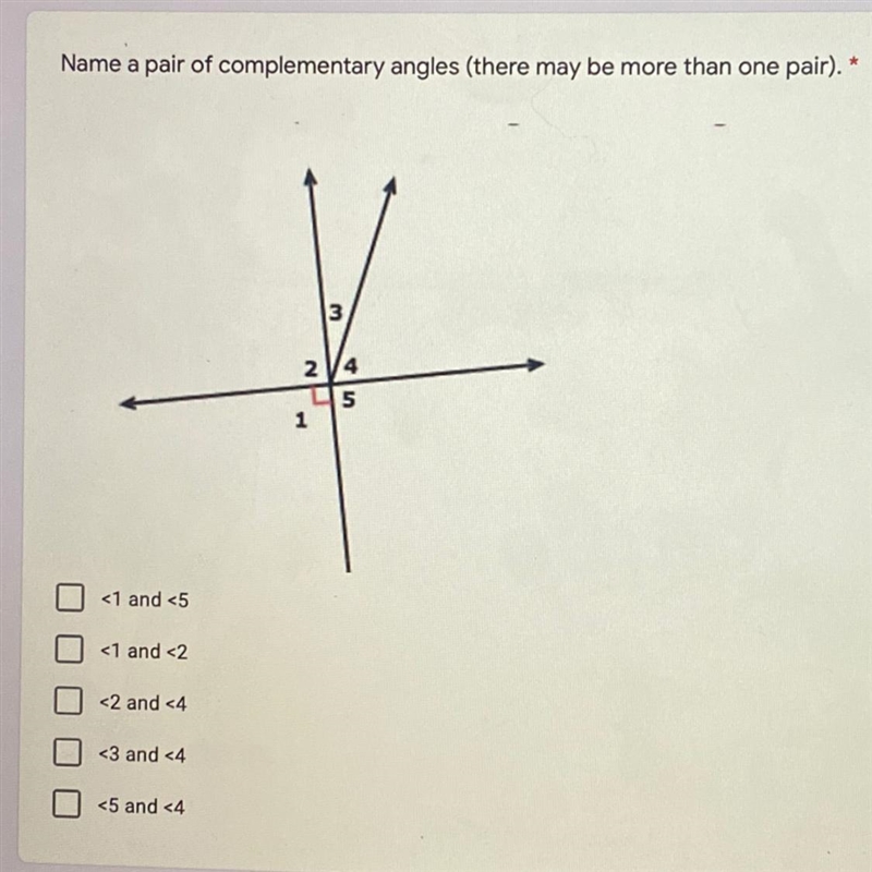 Name a pair of complementary angles (there may be more than one pair). <1 and &lt-example-1