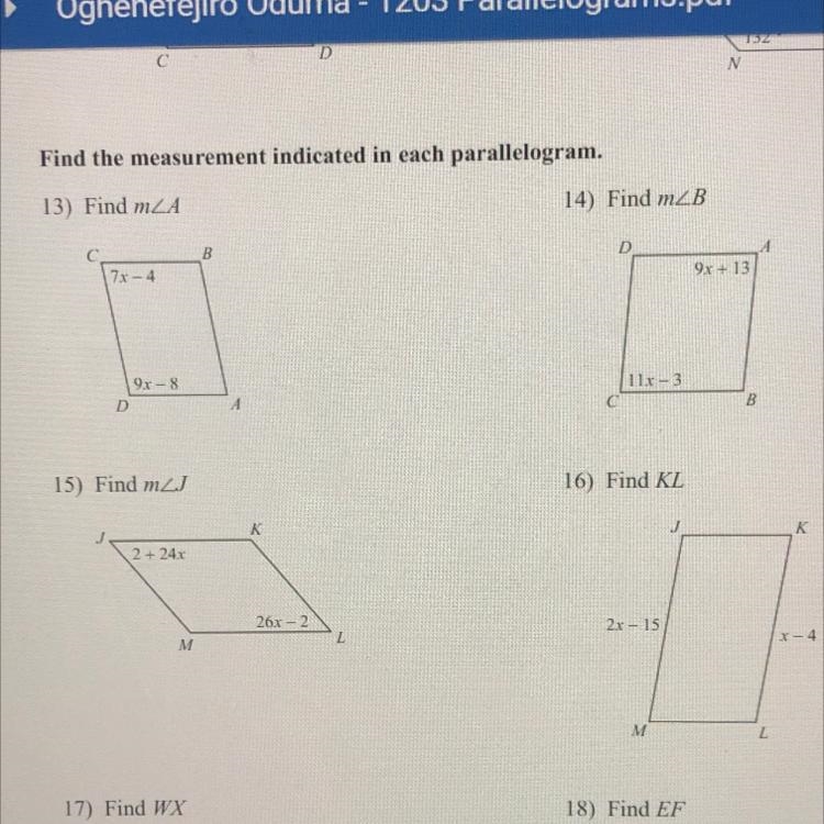 How do I find the measurement indicated in these problems.-example-1