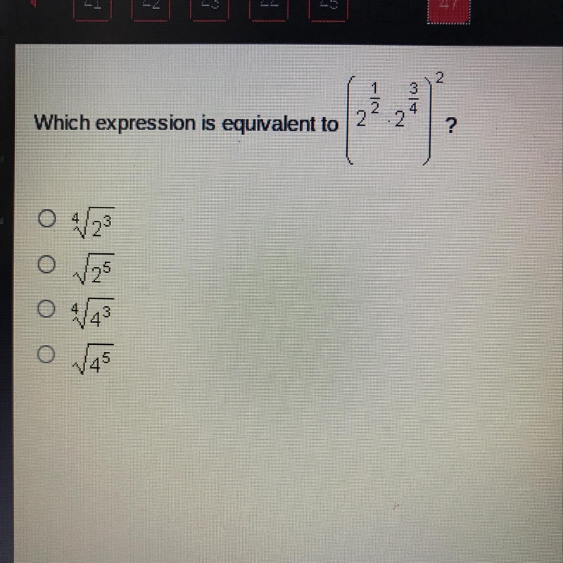 Which expression is equivalent to....... See pictures-example-1