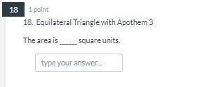 What is the area of an equilateral triangle with apothem 3-example-1