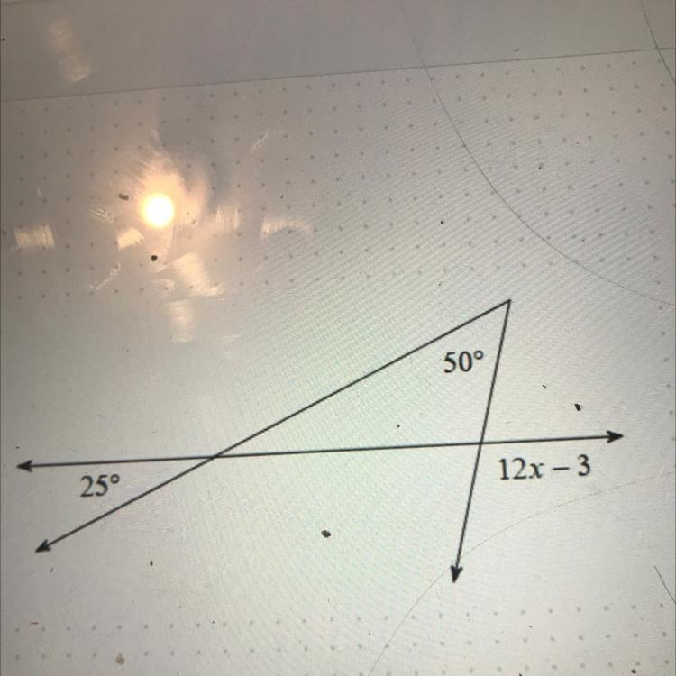 50° 25° 12x-3 Find the x-example-1