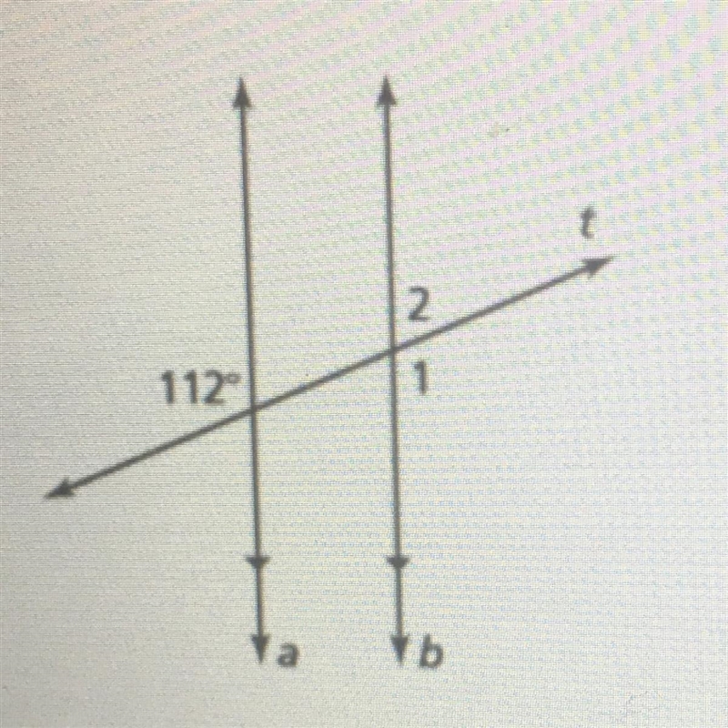 A.)What is the measure of 1 B.)what is the measure of 2-example-1