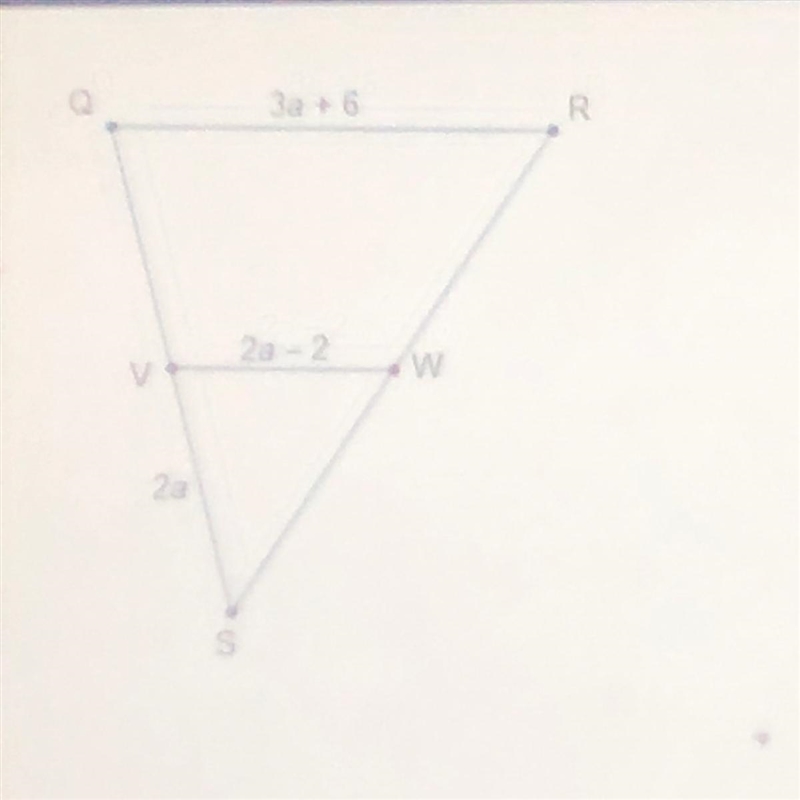 If V is the midpoint of OS and W is the midpoint of RS, then what is VS? 4 units 08 units-example-1