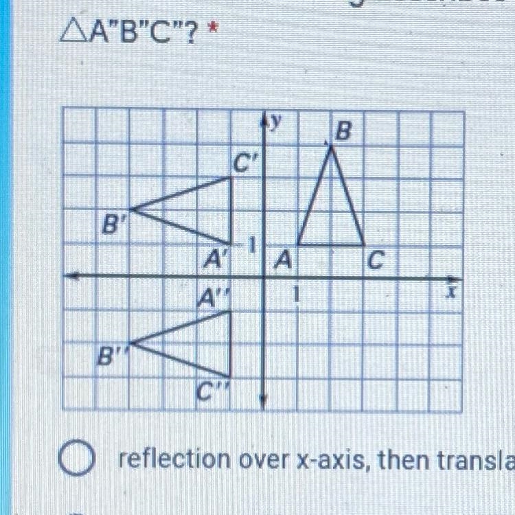 Which of the following describes the transformation from AABC" --> AA&quot-example-1