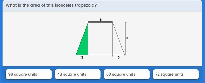 What is the area of this isoceles trapezoid?-example-1